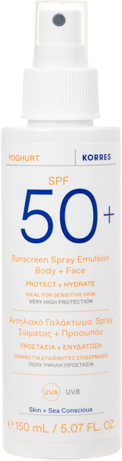 KORRES Yoghurt Sunscreen Spray Emulsion Body + Face SPF 50+ 150 ml