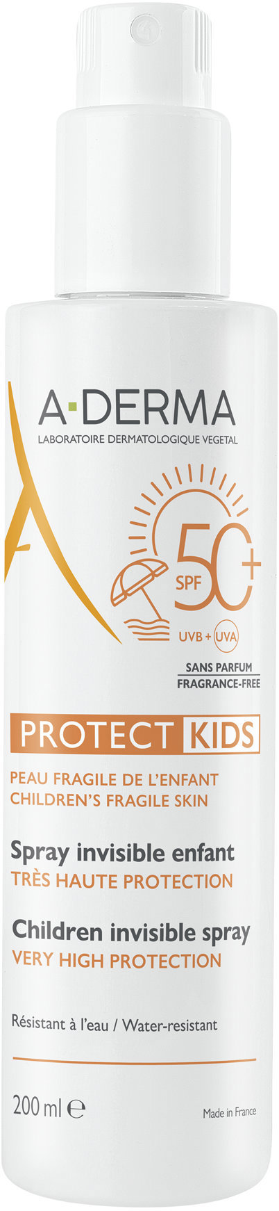 A-DERMA Protect Kids Transparentný sprej SPF 50+ 200 ml