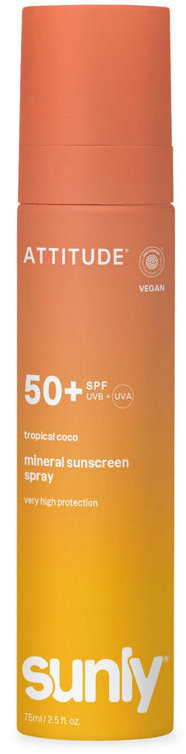 ATTITUDE Mineral Sunscreen Spray Sunly SPF 50+ Tropical Coco 75 ml