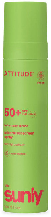 ATTITUDE Mineral Sunscreen Spray Sunly Kids SPF 50+ Watermelon Coco 75 ml