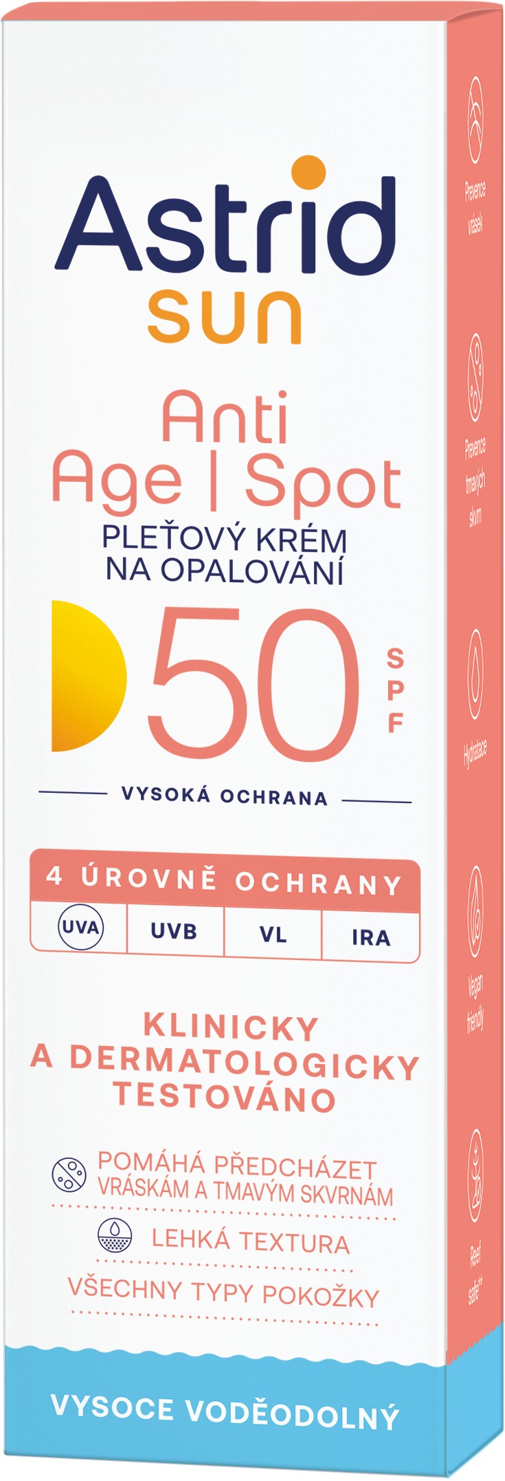ASTRID SUN Pleťový krém na opaľovanie Anti age I spot SPF 50 50 ml