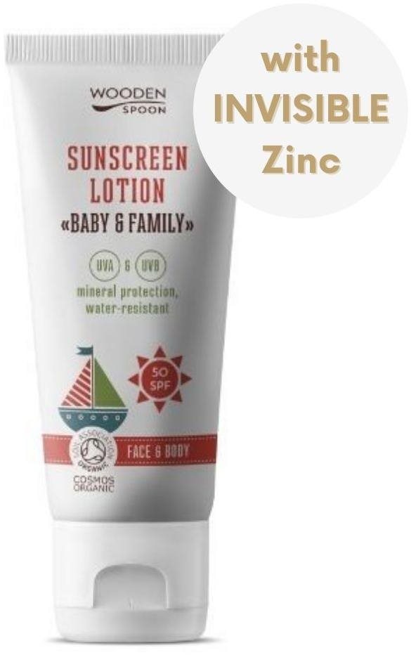 WoodenSpoon Opaľovacie telové mlieko v tube Baby & Family SPF 50 100 ml