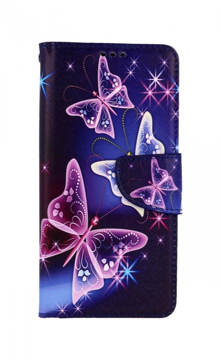 TopQ Puzdro Xiaomi Redmi Note 7 knižkové Modré s motýlikmi 67738