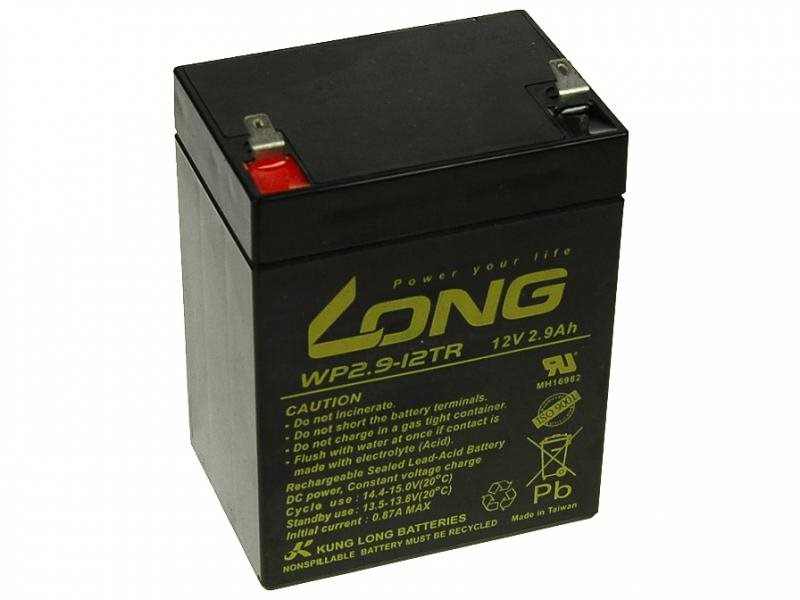 Long 12V 2.9 Ah olovený akumulátor F1 (WP2.9-12TR)