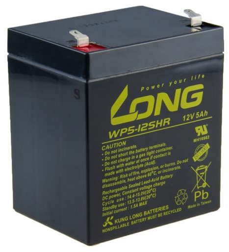 Long 12 V 5 Ah olovený akumulátor HighRate F1 (WP5-12SHR F1)