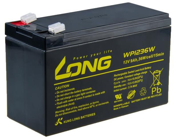 Long 12 V 9 Ah olovený akumulátor HighRate F2 (WP1236W)