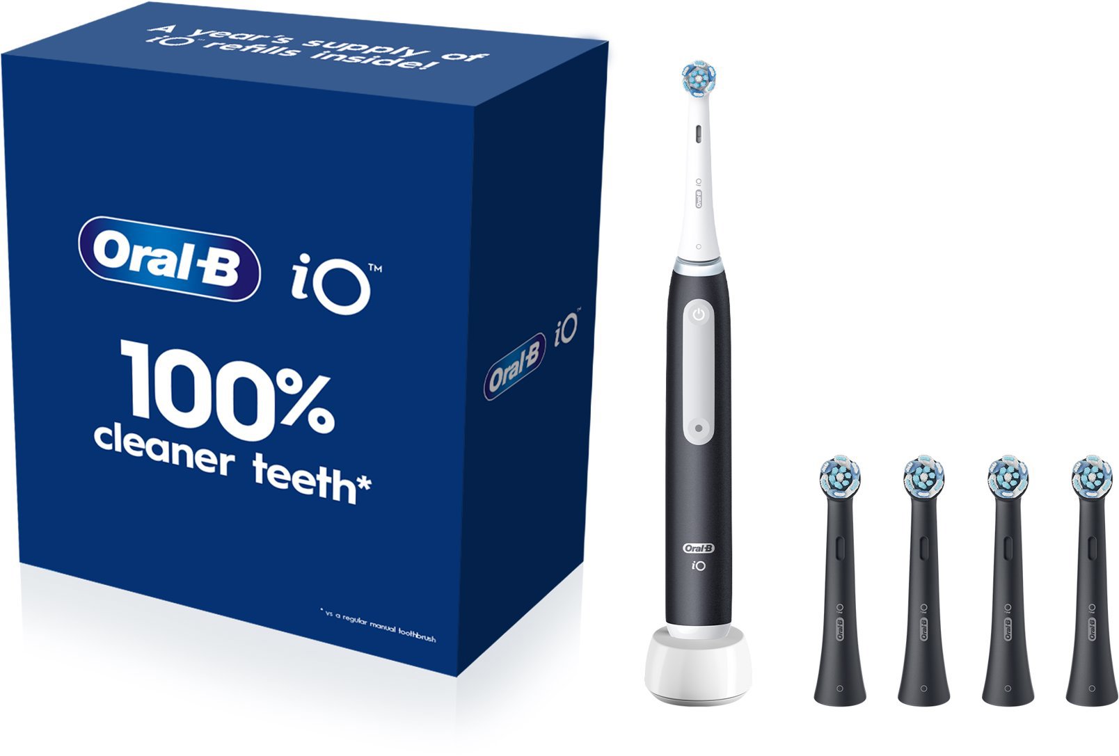 Oral-B iO 3 Black + Oral-B iO Ultimate Clean Black 4 ks