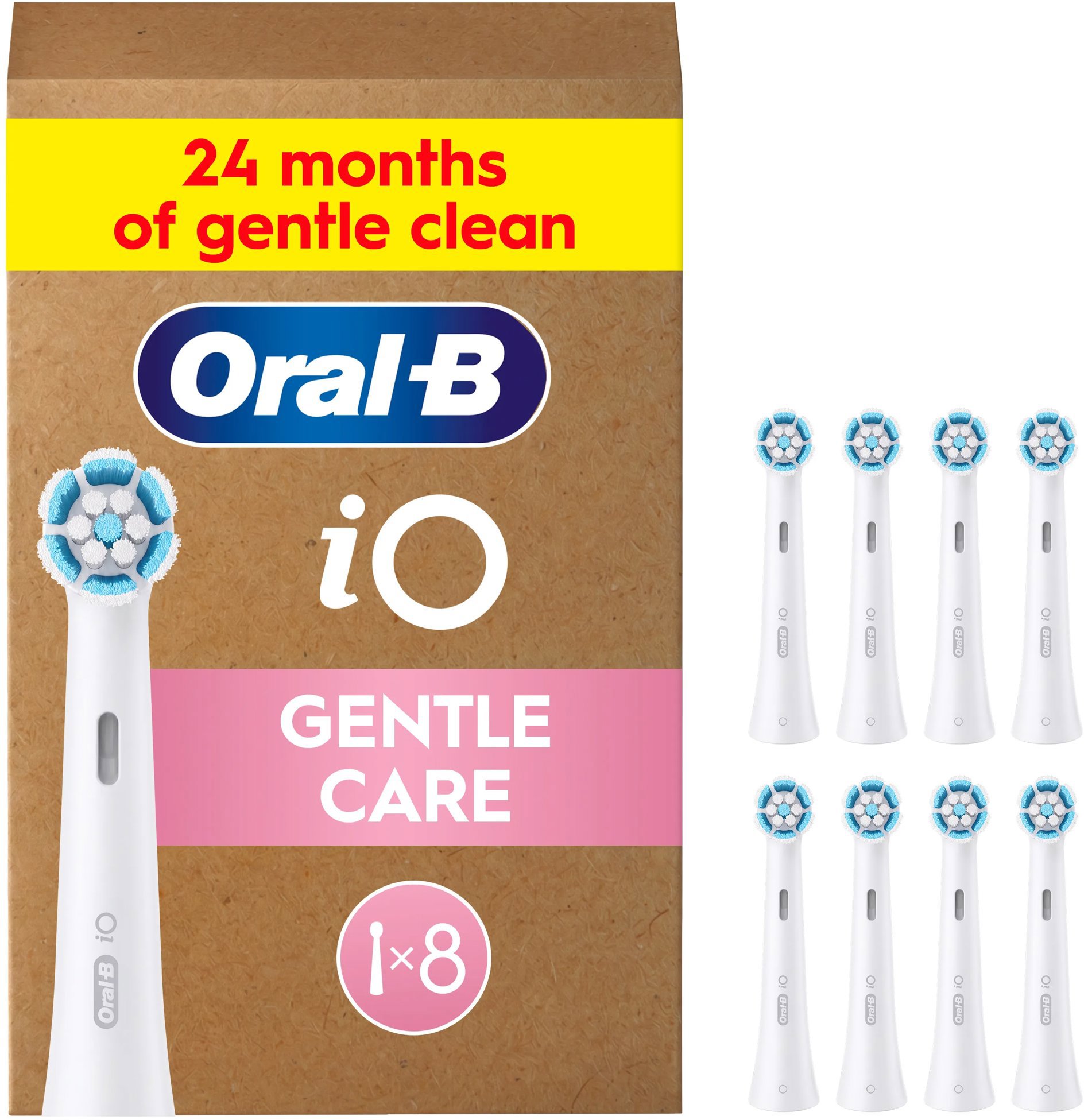 Oral-B iO Gentle Care, originální náhradní kulaté kartáčkové hlavy, 8 ks ks