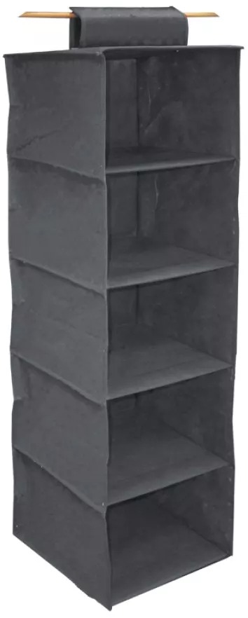 ORDINETT Organizér závesný 5 políc 120 × 30 × 30 cm sivý