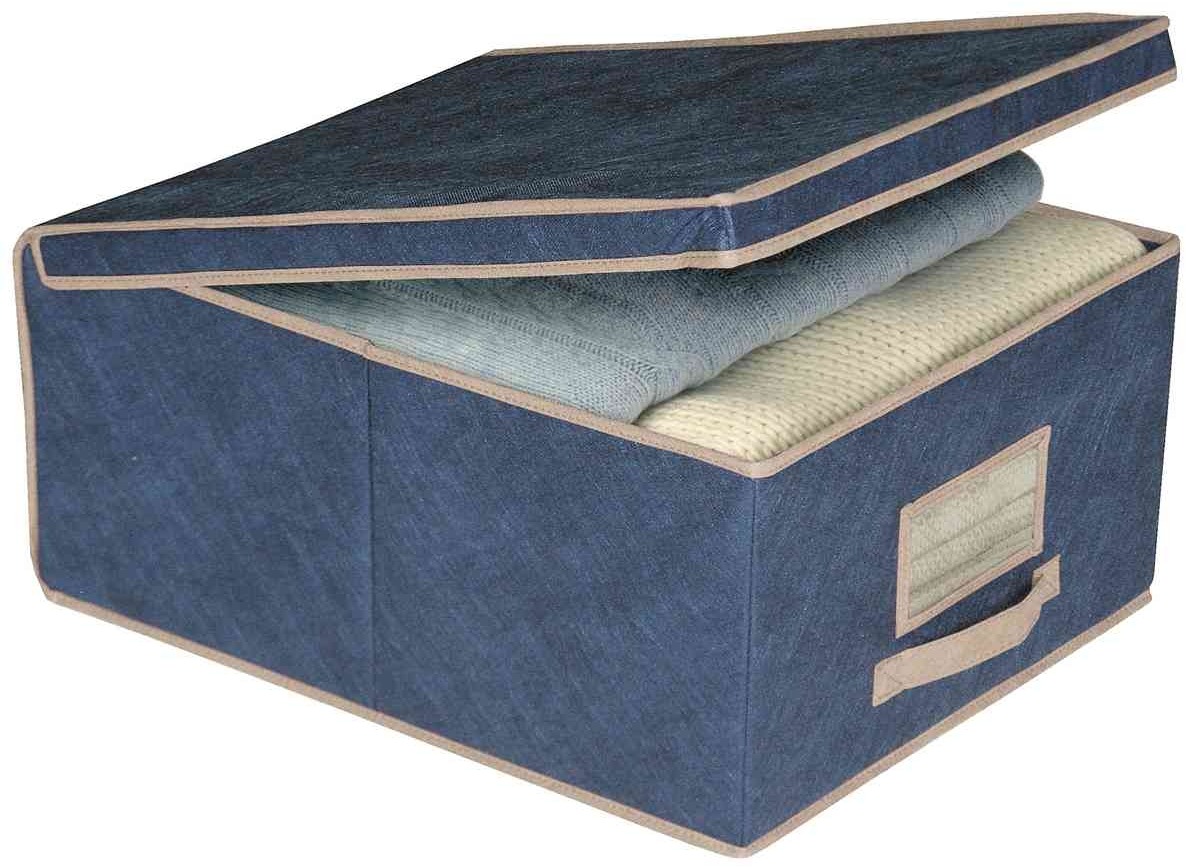 ORDINETT Box úložný 50 l skladací modrý 50 × 40 × 25 cm