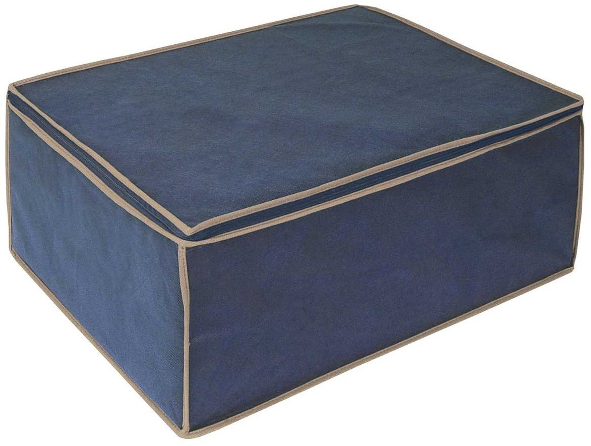ORDINETT Box úložný 72 l látkový modrý 60 × 46 × 26 cm