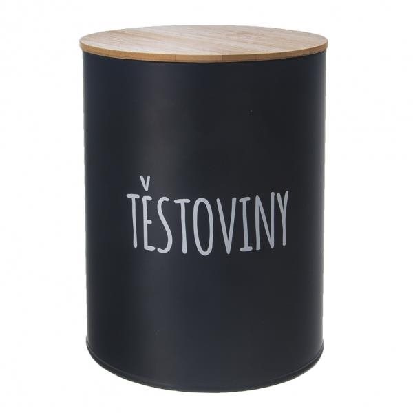 Orion Dóza plech/bambus priemer 13 cm Cestoviny BLACK