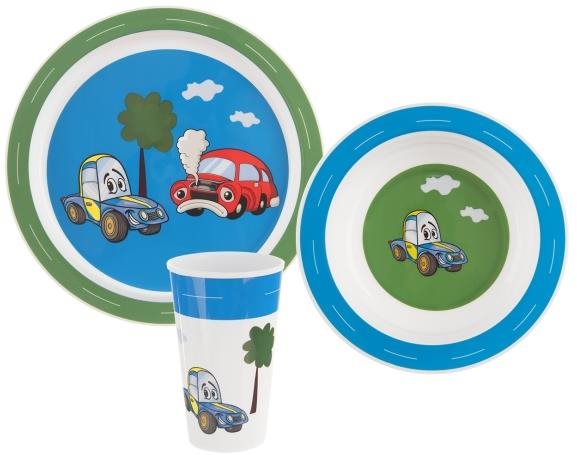 ORION Súprava jedálenská UH detská AUTO guľatá 3 ks