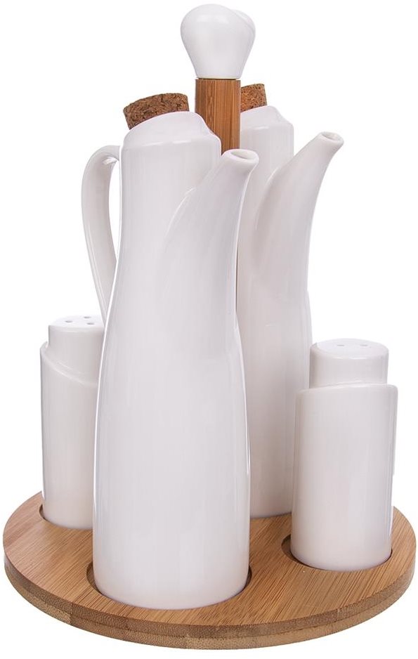 Dochucovacia súprava porcelán/bambus 4+1 WHITELINE