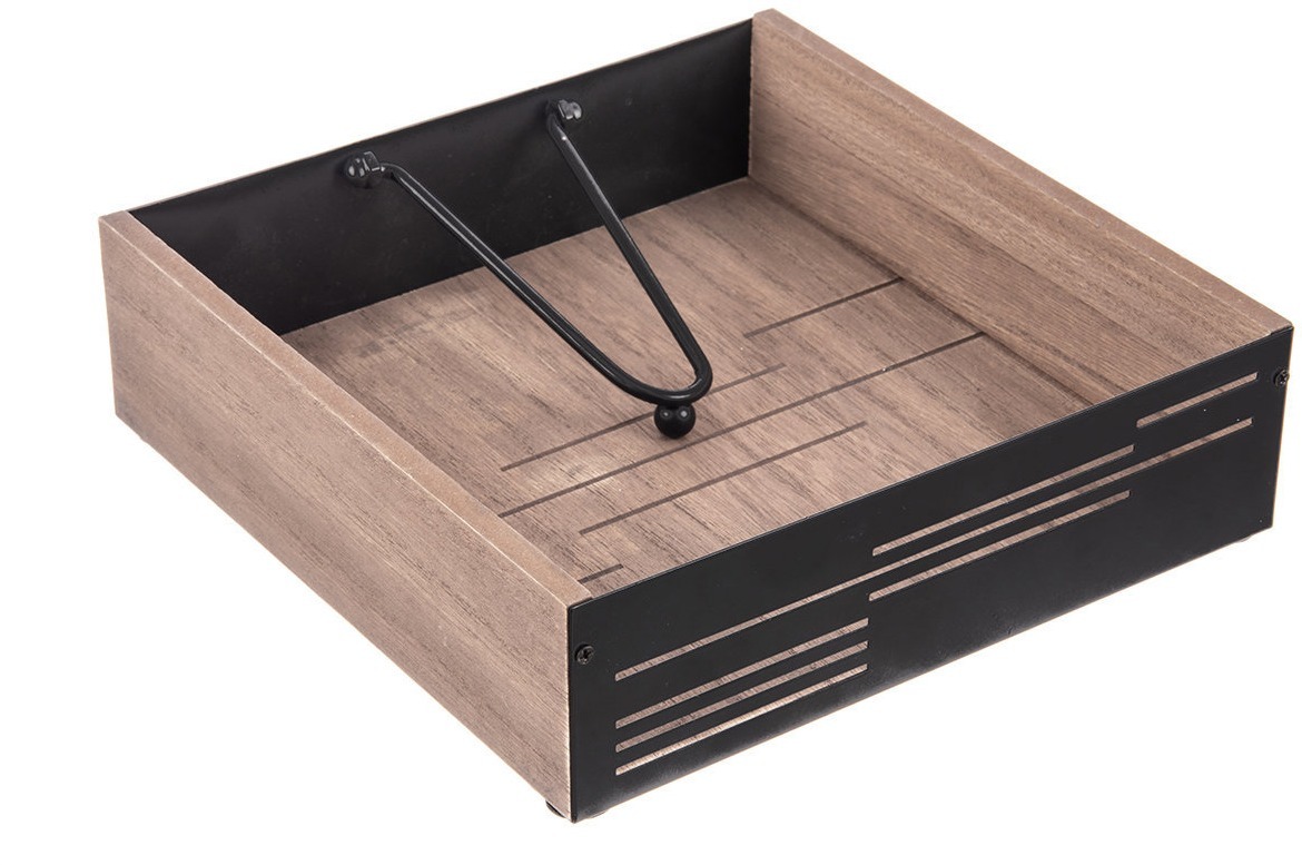 ORION Podtácky 4 ks drevo + Stojan LINE 10 × 10 cm