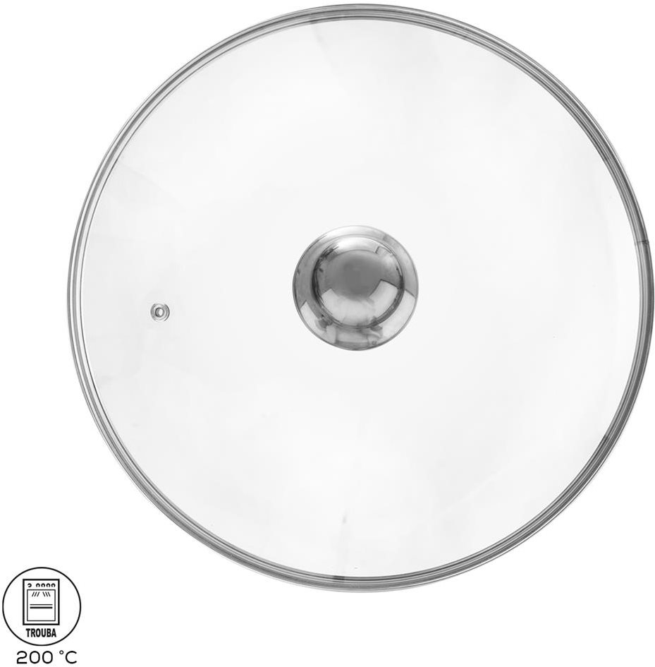 Pokrievka sklenená pr. 28 cm nerez úchyt