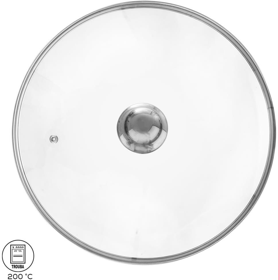 Pokrievka sklenená pr. 30 cm nerez príchytka