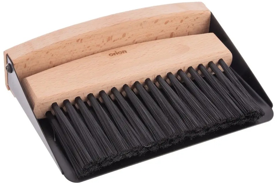 ORION Súprava metličky a lopatky čierny mini s magnetom drevo/kov