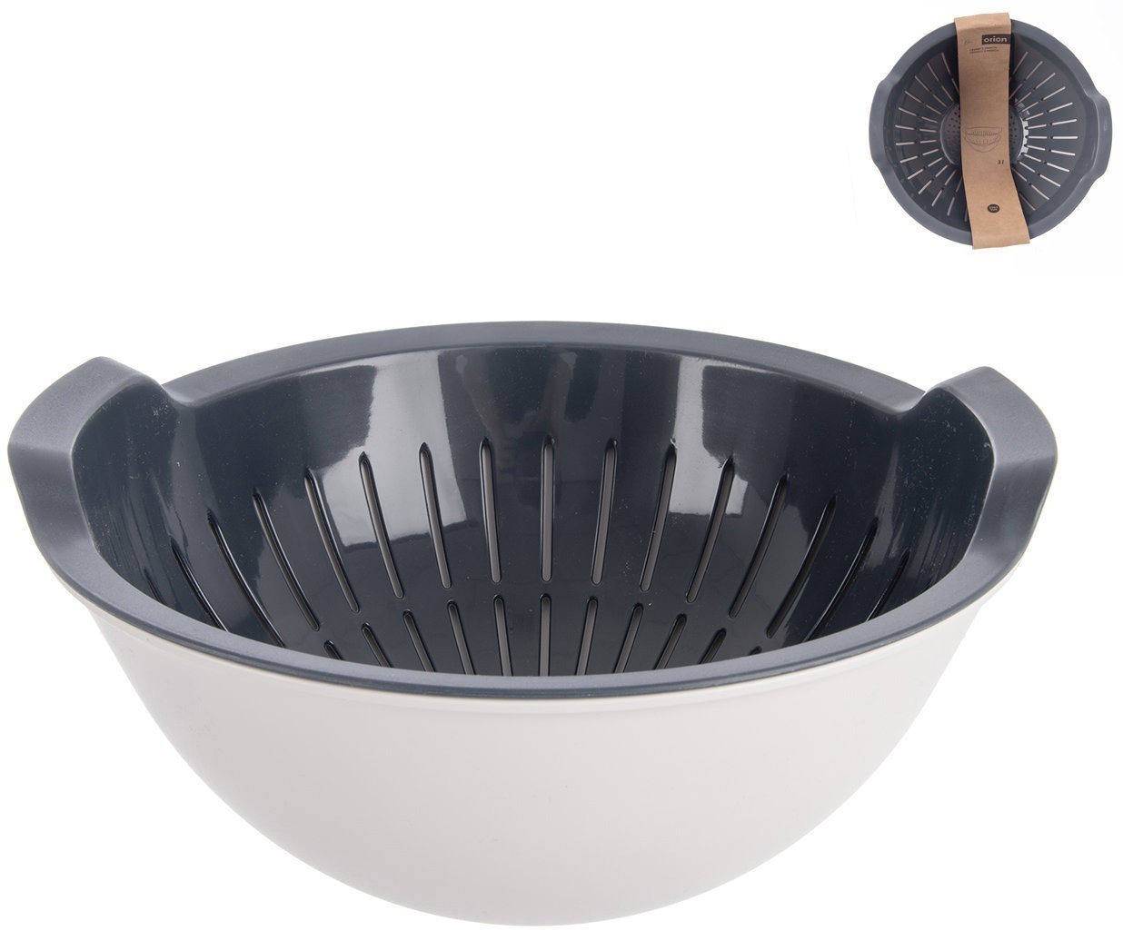 Orion Cedník UH + miska ELA pr. 25 cm sivá
