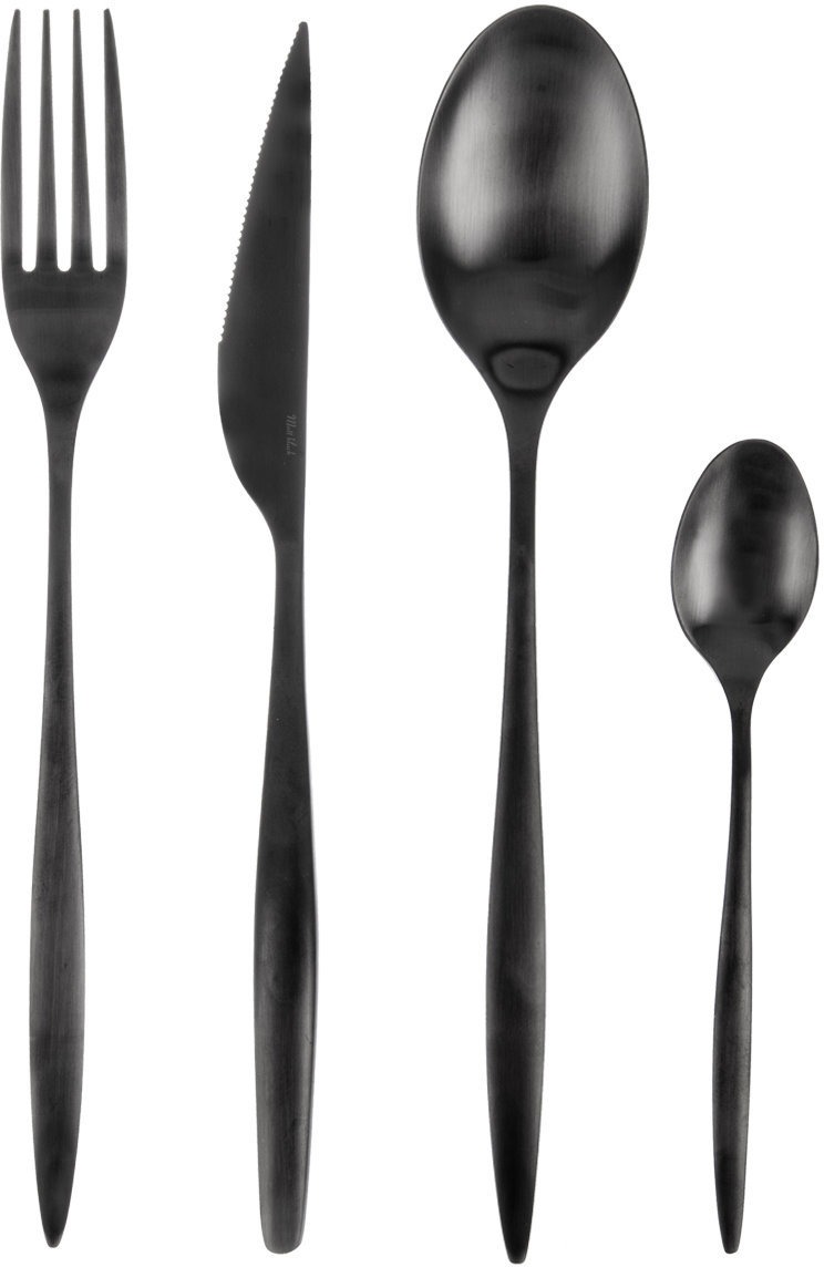 ORION Príbory Matt black 24 ks, nehrdzavejúca oceľ