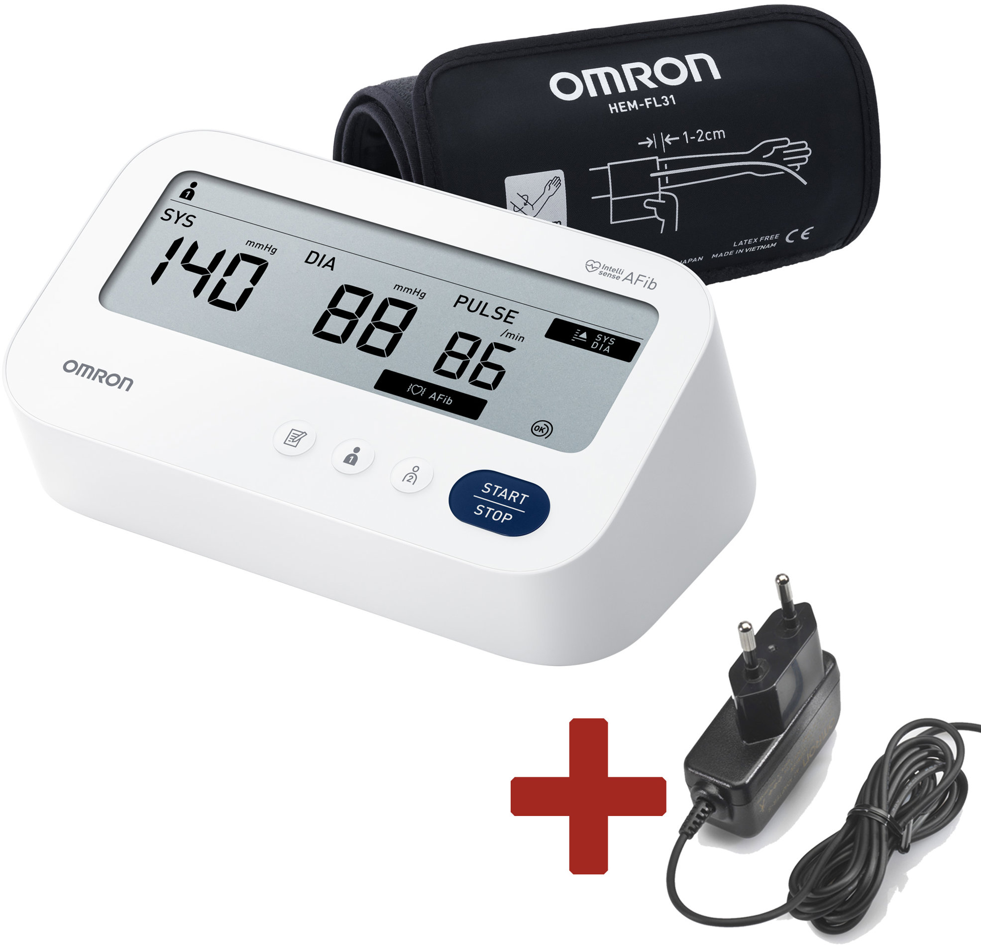 OMRON M3 Comfort AFib + Zdroj (Sada) + predĺžená záruka na 5 rokov