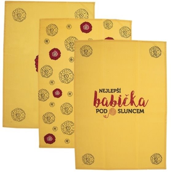 ORION Utierka kuch. bavlna NAJLEPŠIA BABIČKA 3 ks