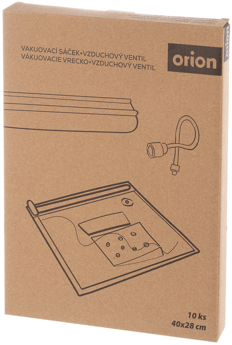 ORION Vrecká do vákuovačky potravín 10 ks 40 × 28 cm nylon + Vzduchový ventil