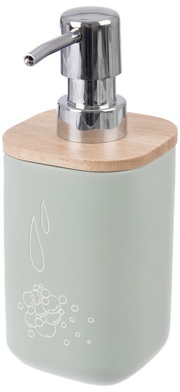 ORION Dávkovač mydla polyresin/gumovníkové drevo 350 ml Greenish