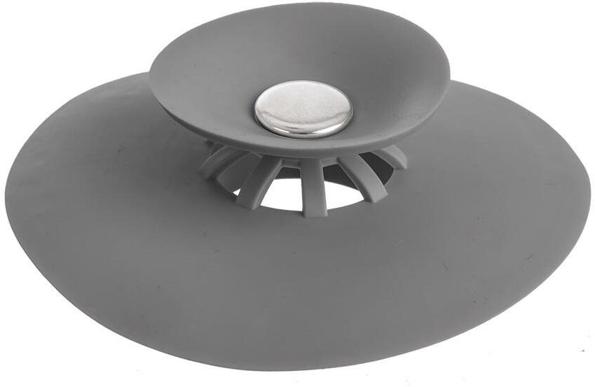 ORION Lapač nečistôt/zátka do drezu guma pr. 10 cm sivá