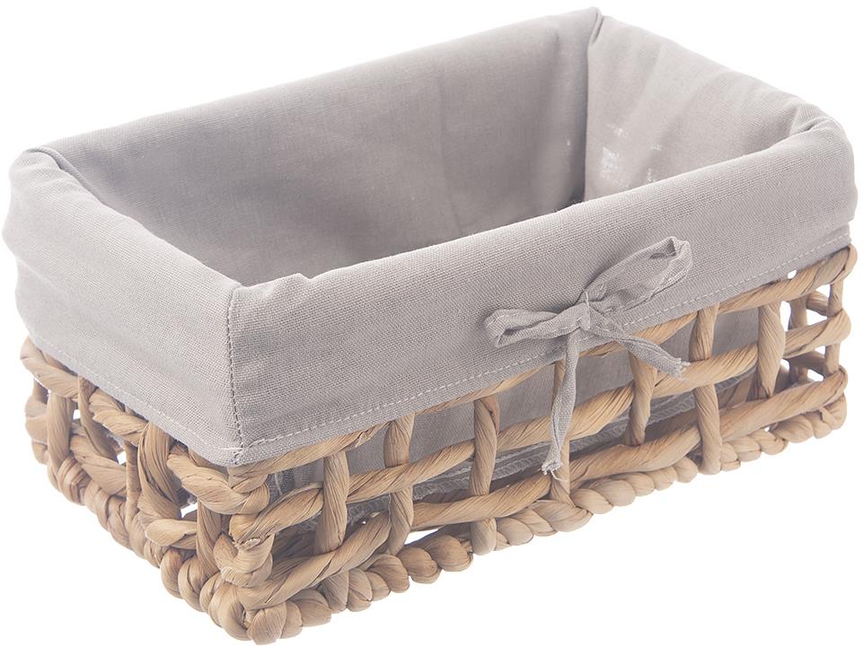 ORION Košík 27 × 17 × 13 cm sivý, vodný hyacint + textil