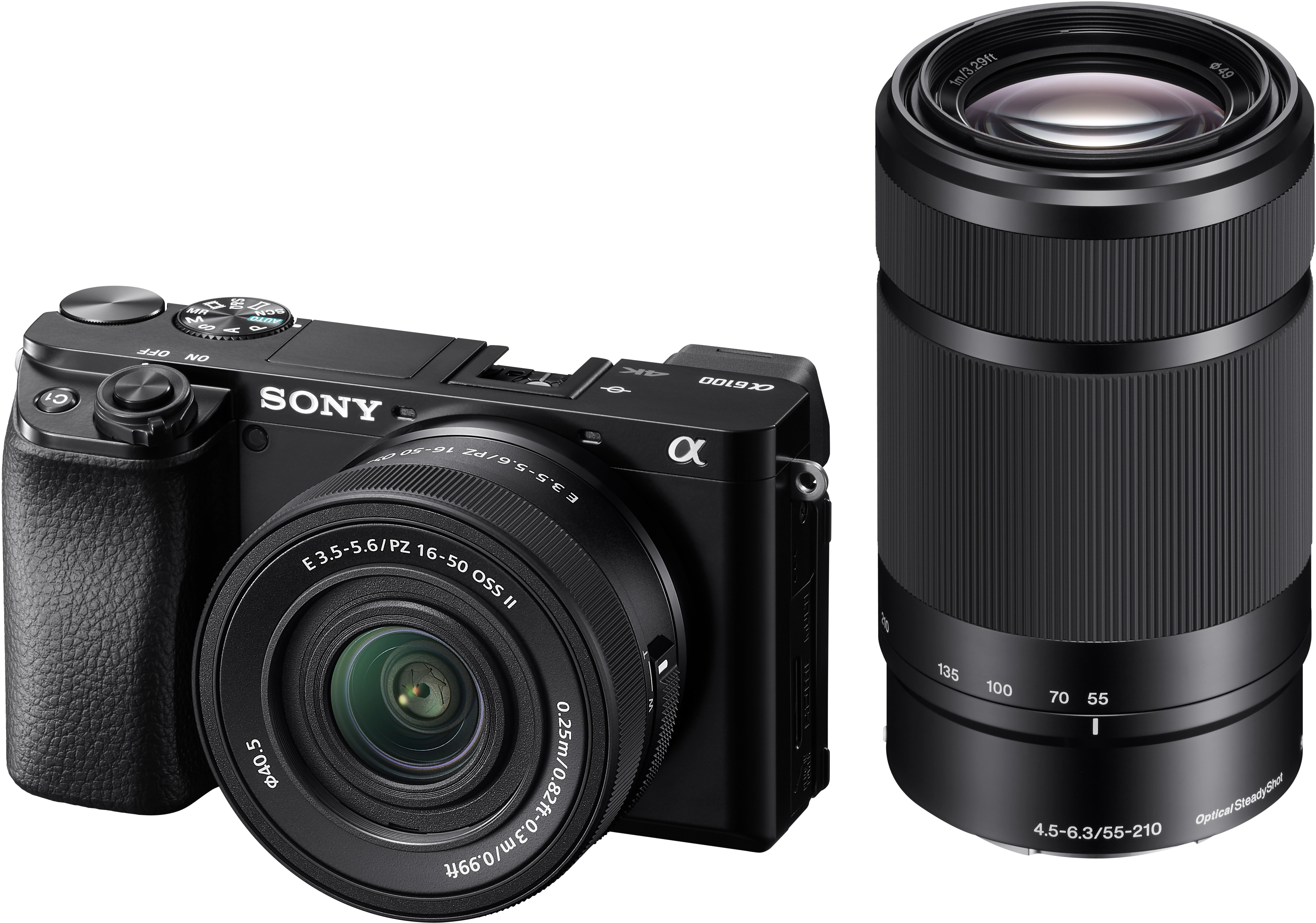 Sony Alpha A6100 čierny + E PZ 16–50 mm f/3.5–5.6 II + E 55–210 mm f/4.5–6.3