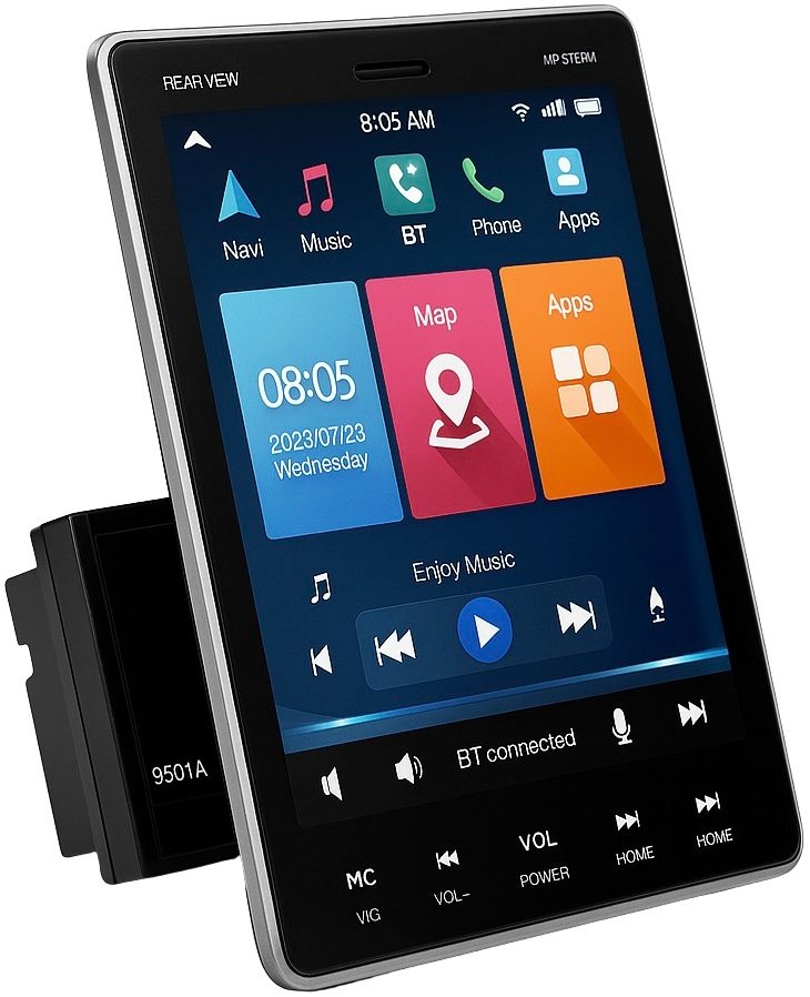 Mekede 2Din Autorádio 9,7" CarPlay, Android Auto, 2 GB RAM, Bluetooth, WiFi, GPS, veľká obrazovka