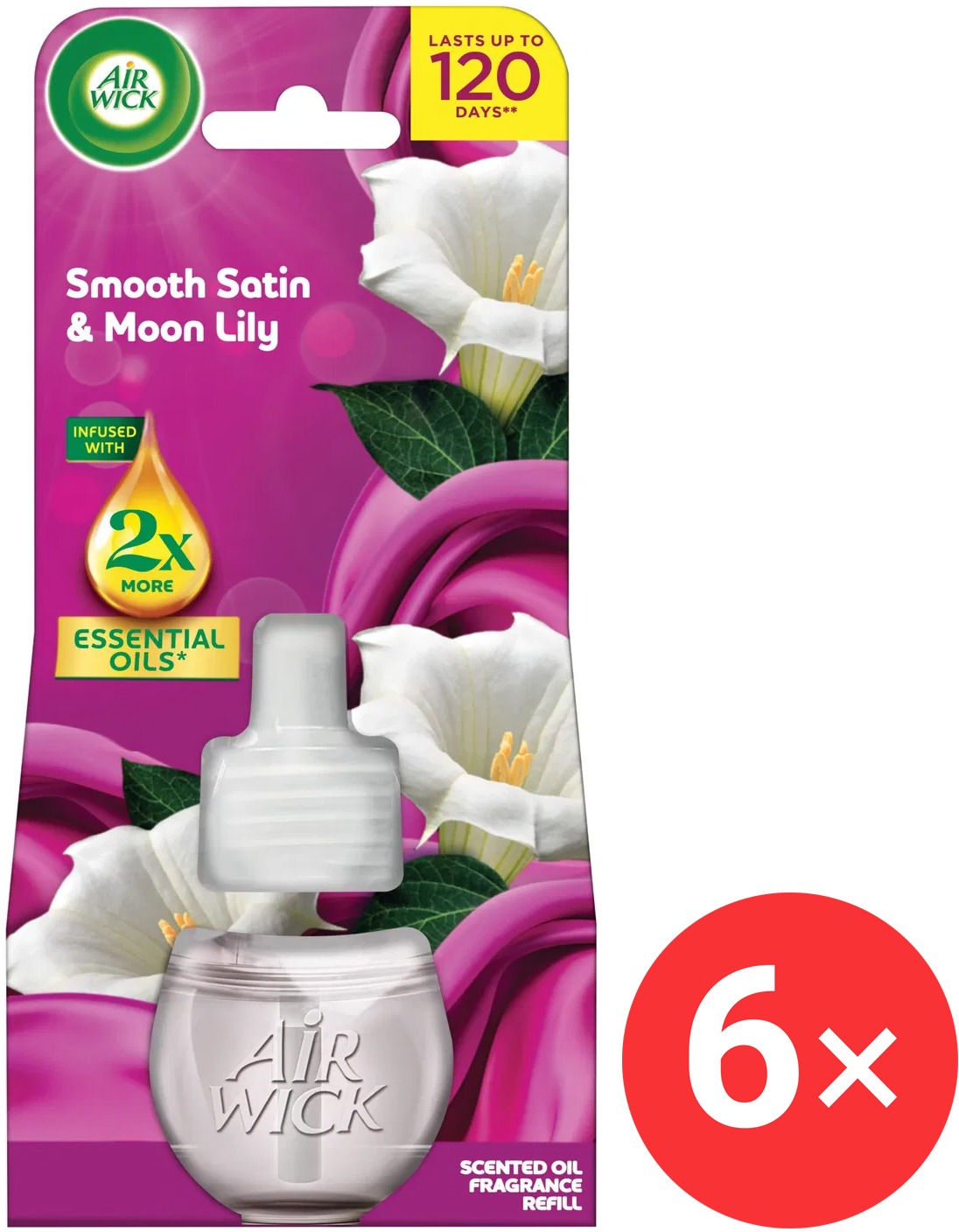 AIR WICK Electric náplň Jemný satén a Mesačná ľalia 6×19 ml