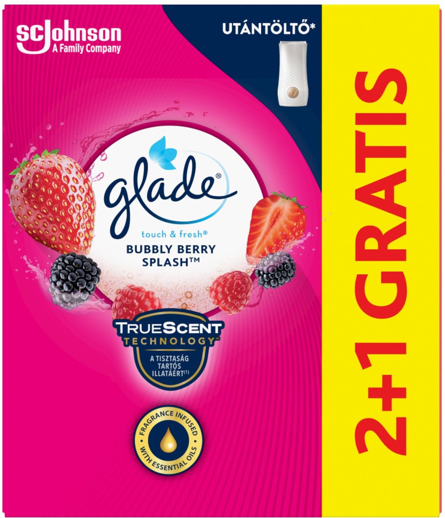 GLADE Touch & Fresh Bubble Berry Splash náplň 3× 10 ml