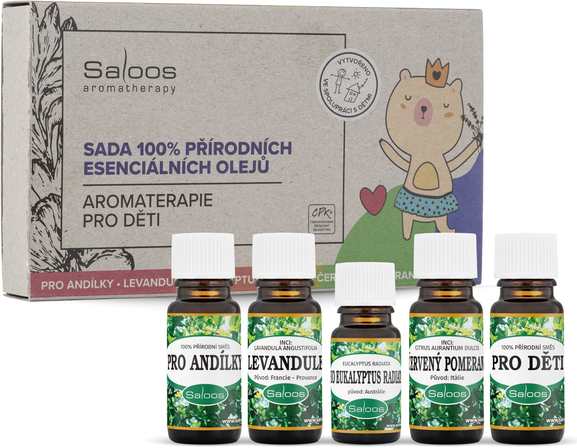 Saloos aromaterapia pre deti (4× 10 ml, 1× 5 ml)