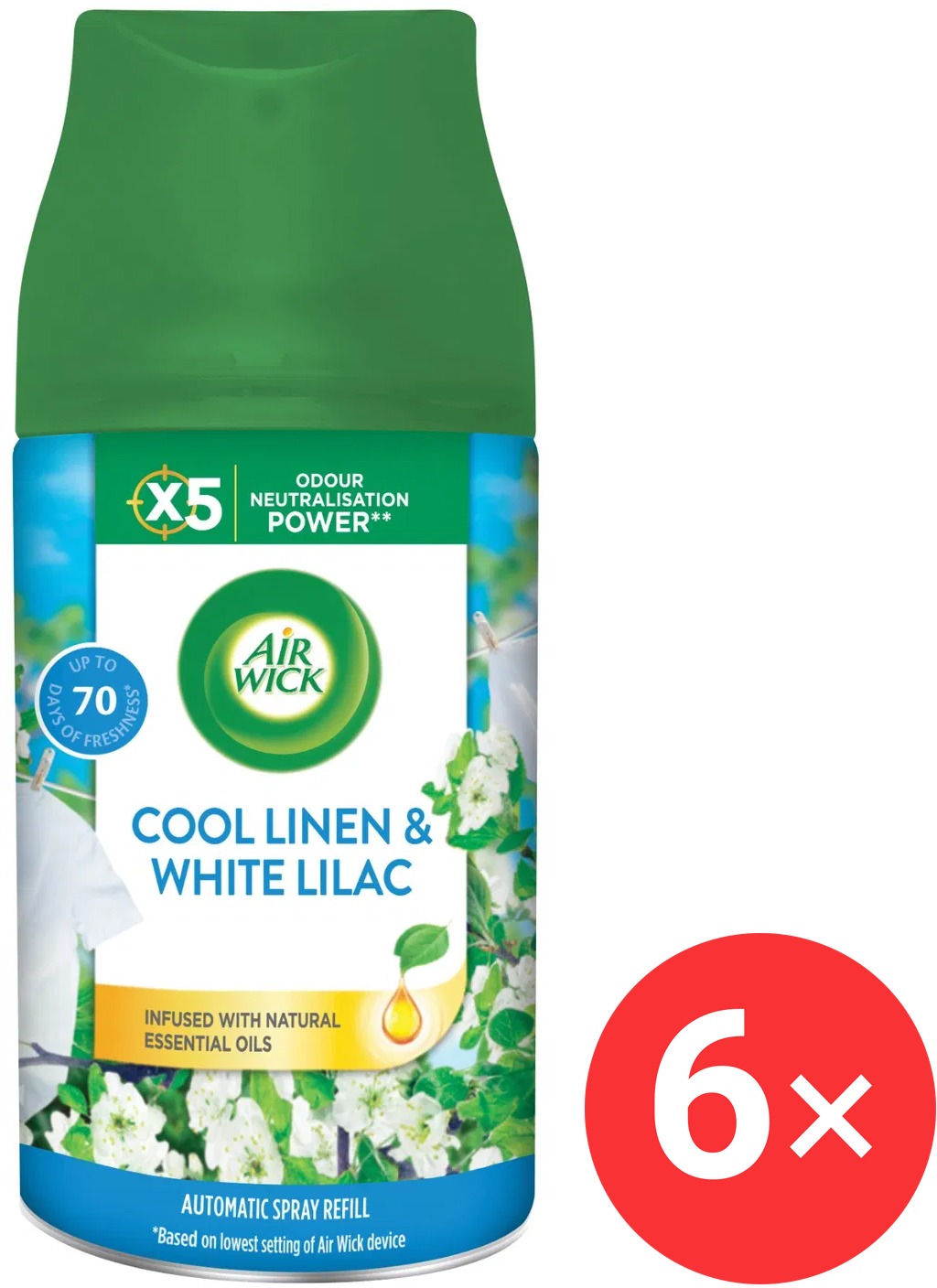 AIR WICK Freshmatic náplň Vôňa sviežej bielizne 6×250 ml