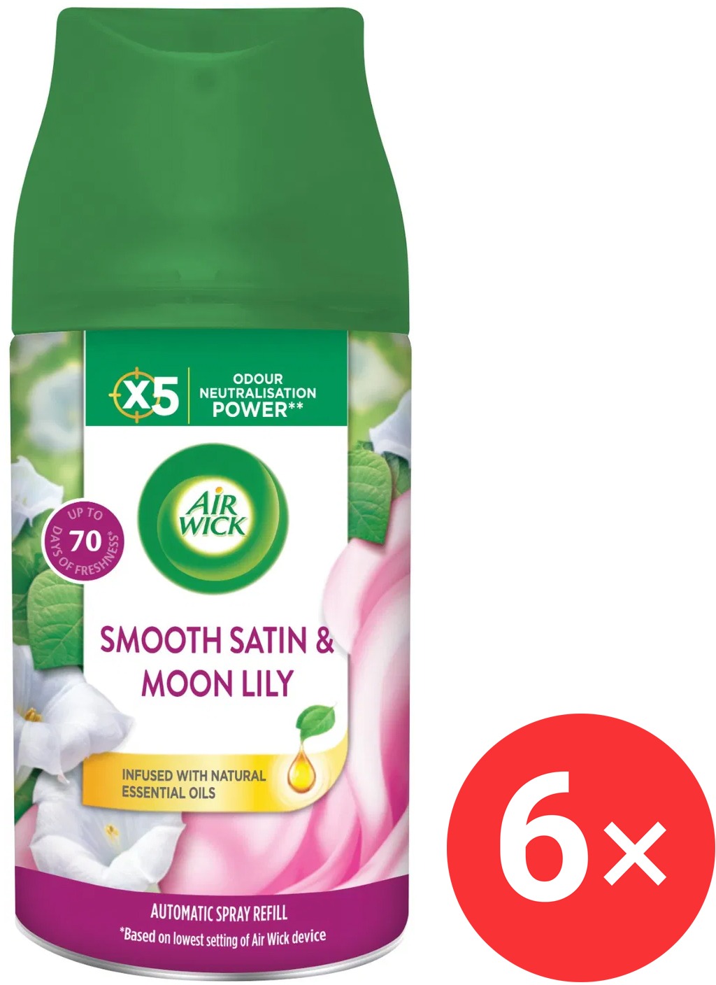 AIR WICK Freshmatic náplň Jemný satén a Mesačná ľalia 6×250 ml