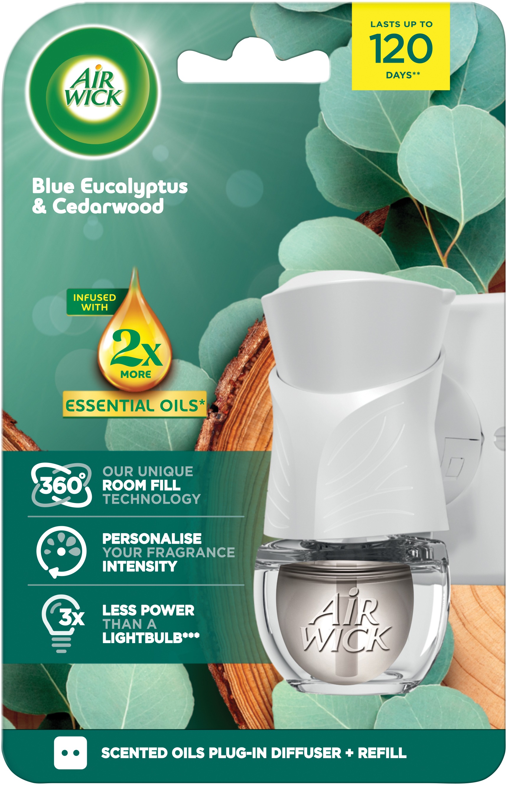 AIR WICK Electric komplet, Eukalyptus a cédrové drevo, 19 ml