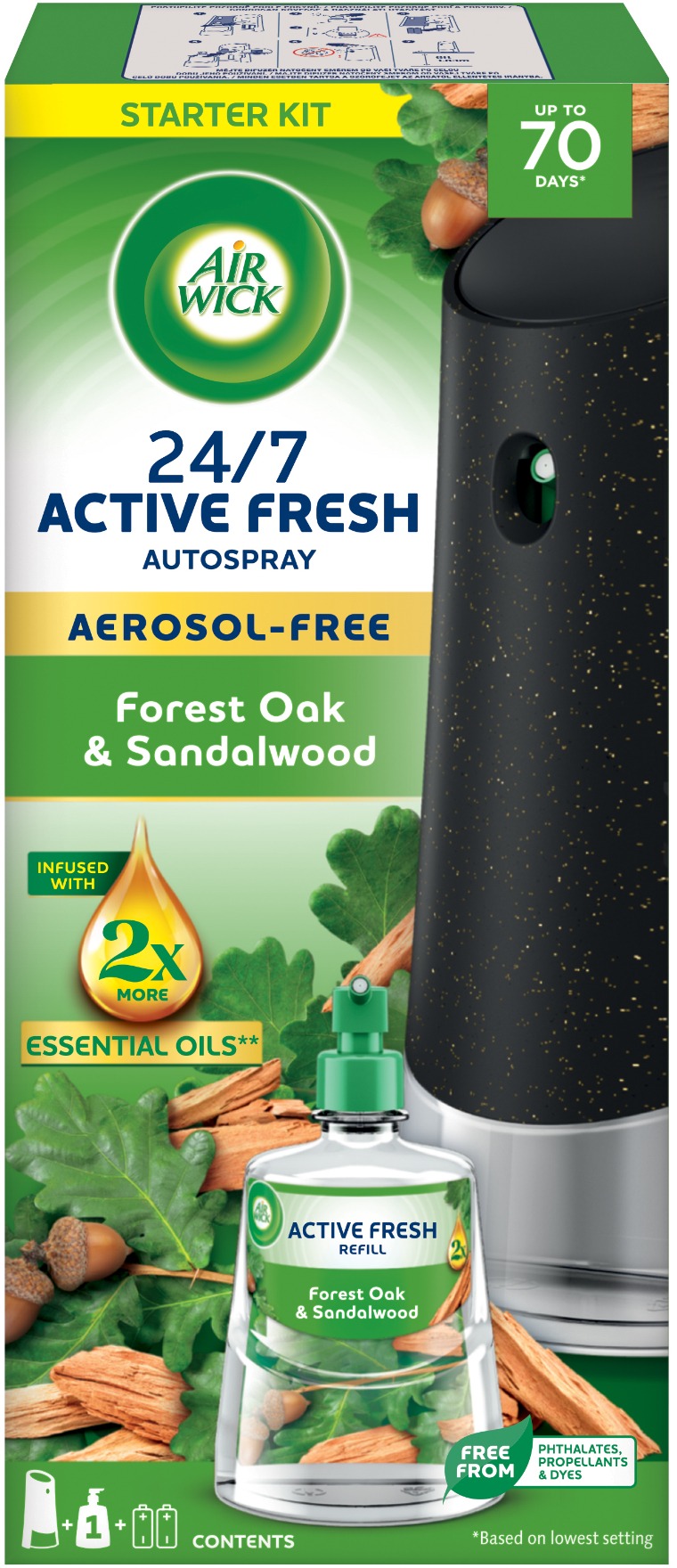 AIR WICK Active Fresh Automatic Dub a santalové drevo 228 ml