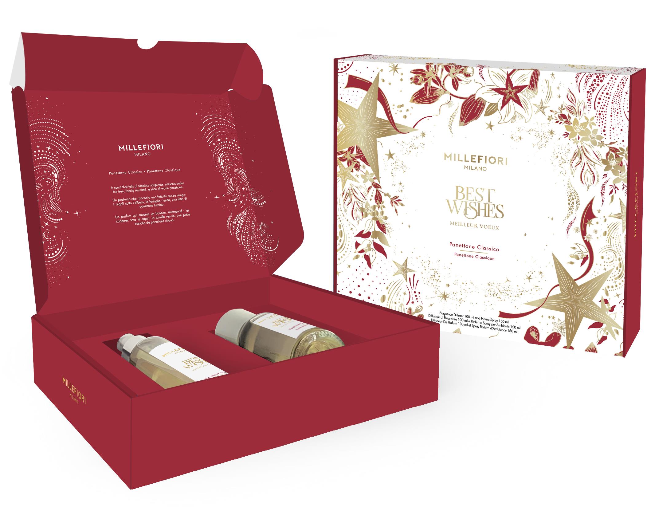 MILLEFIORI MILANO Panettone Classico vianočná súprava 100 + 150 ml