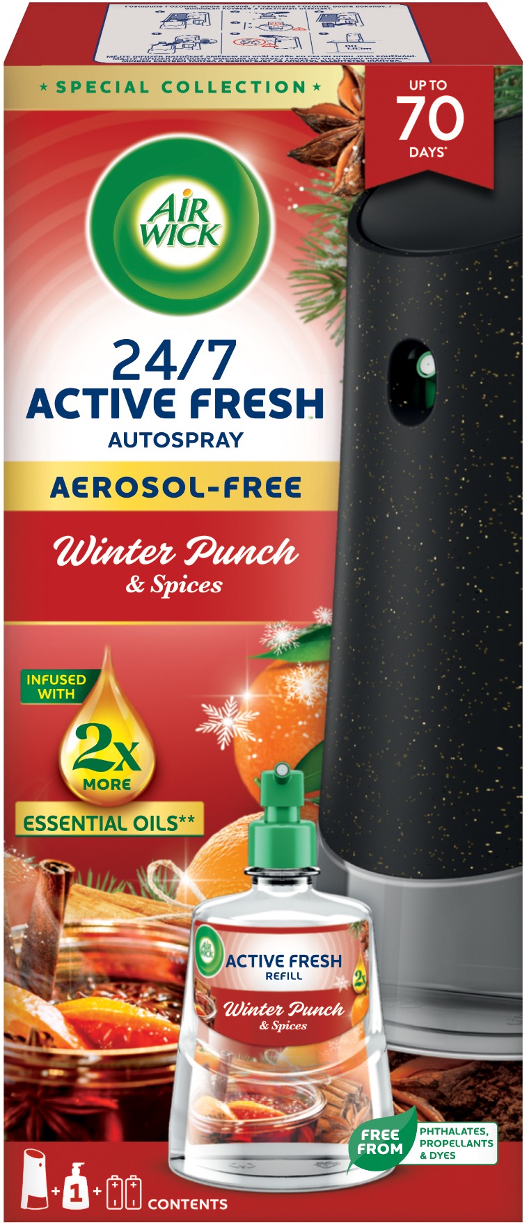 AIR WICK Active Fresh Automatic Zimný punč 228 ml