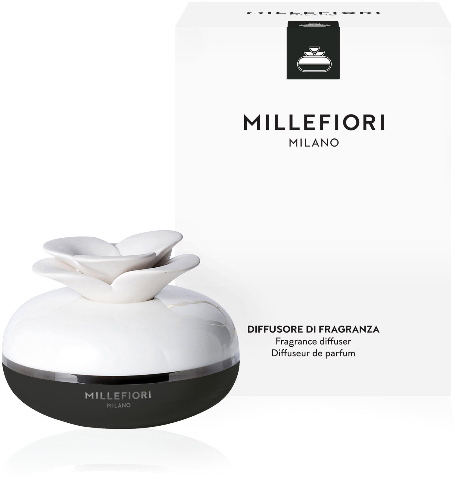 MILLEFIORI MILANO Air dizajn Flower Black 130 ml