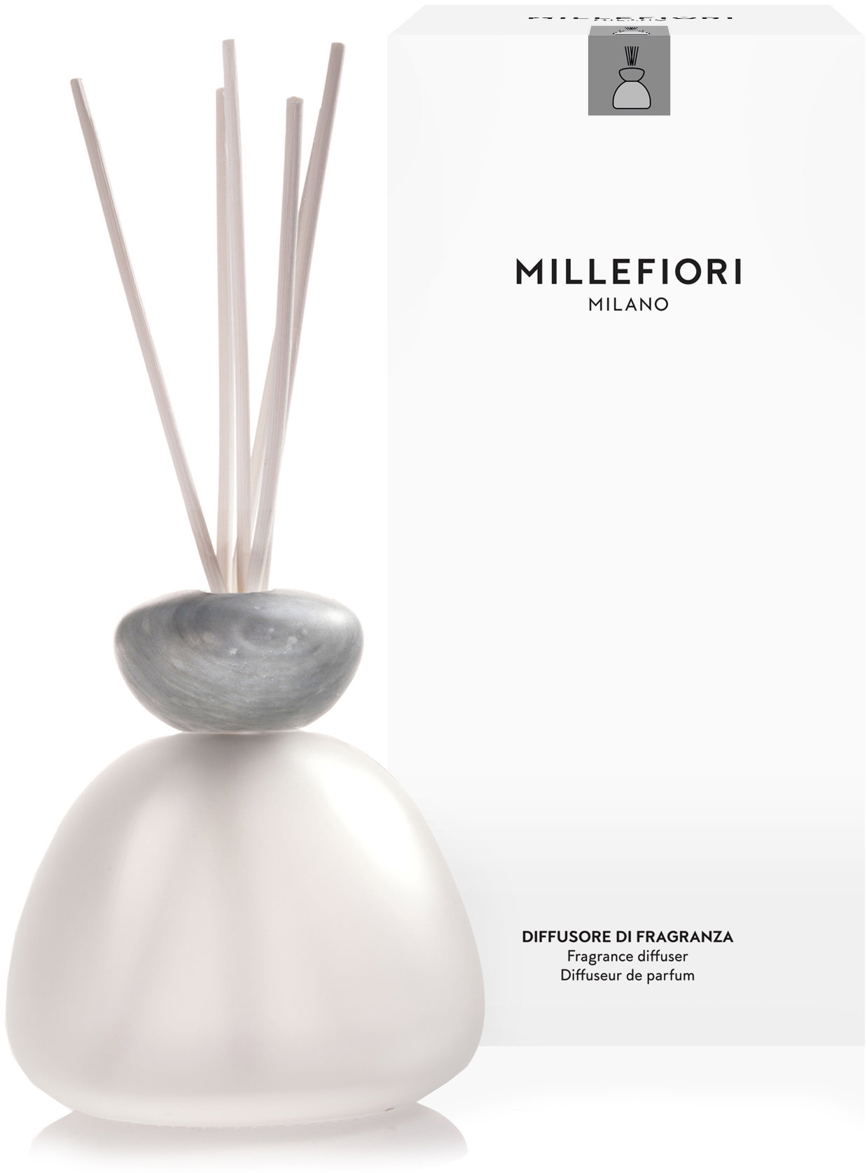 MILLEFIORI MILANO Air dizajn Marble Grey matné sklo 350 ml