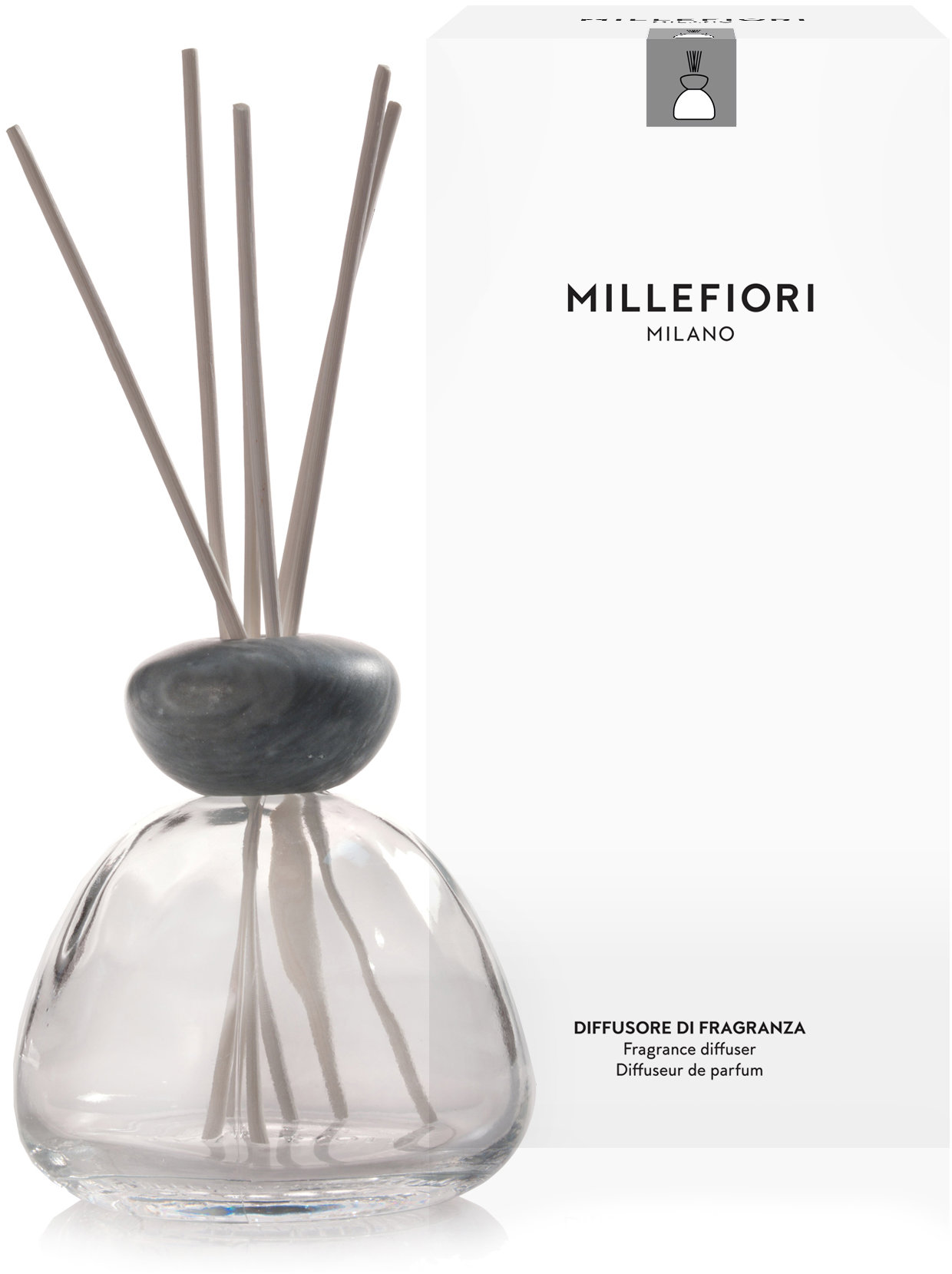 MILLEFIORI MILANO Air dizajn Marble Grey číre sklo 350 ml