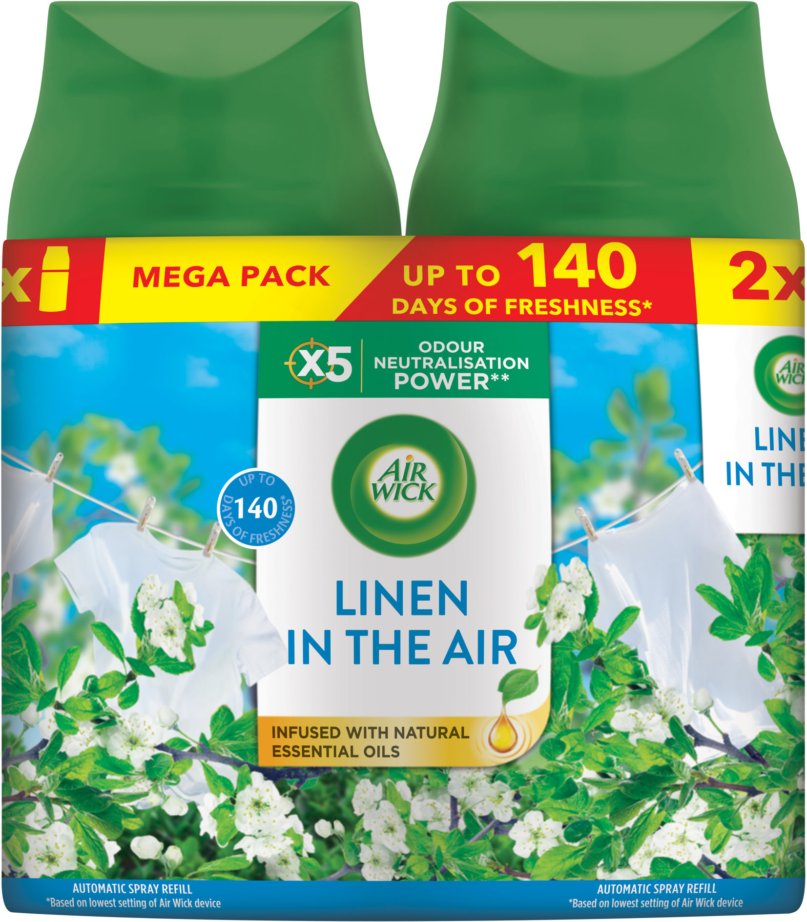 AIR WICK Freshmatic náplň DUO Bielizeň vo vánku 2× 250 ml