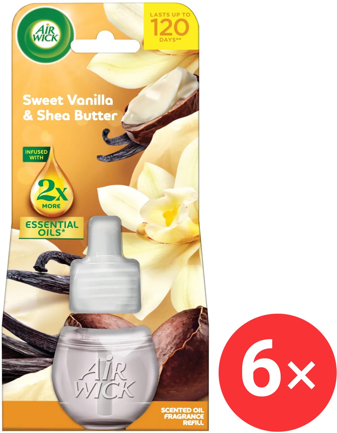 AIR WICK Electric, náplň Vanilka a bambucké masl,o 6 x 19 ml