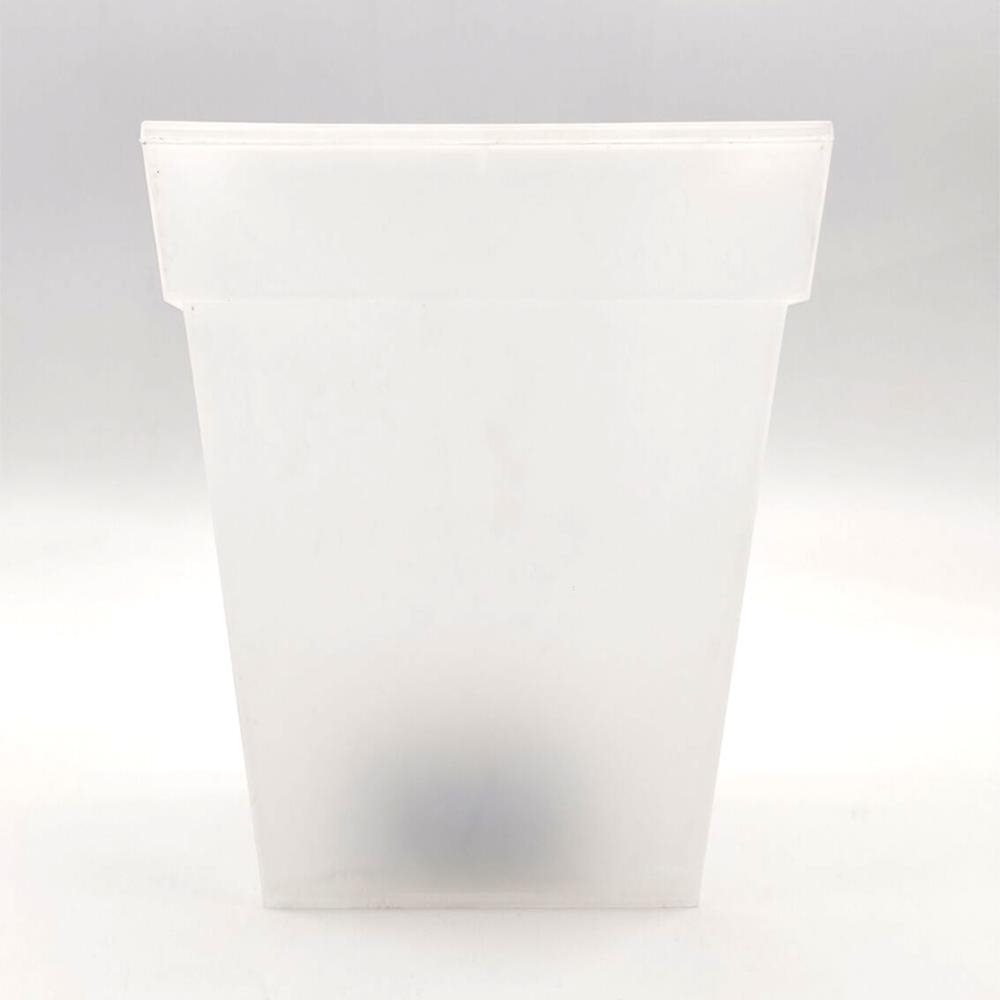 LED solárny svietiaci kvetináč hranatý studená biela, iPRO, 1 W, studená biela