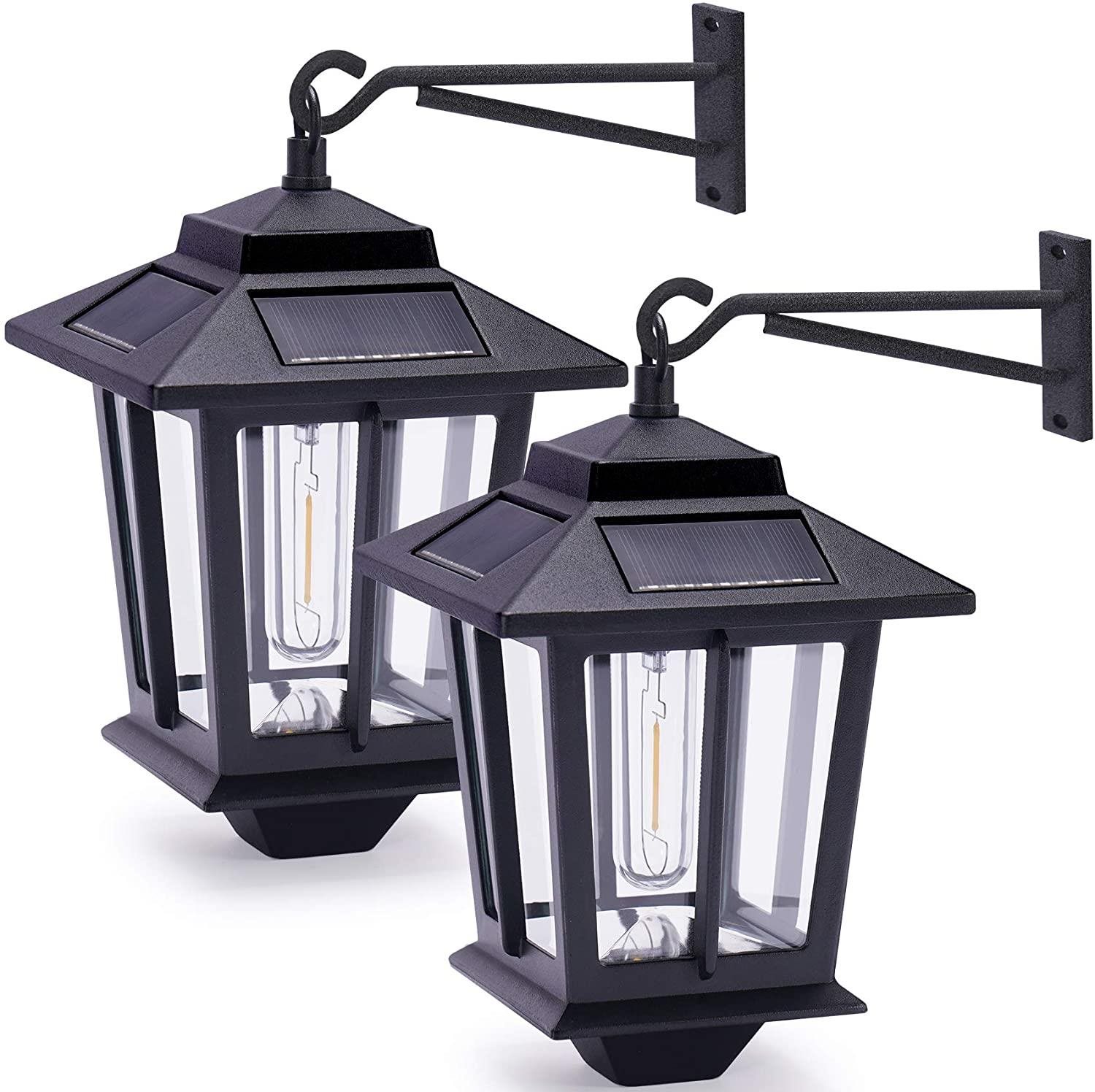 LEDSolar závesný solárny vonkajší hliníkový lampáš 2 ks, bezdrôtové, iPRO, 15 W, teplá farba