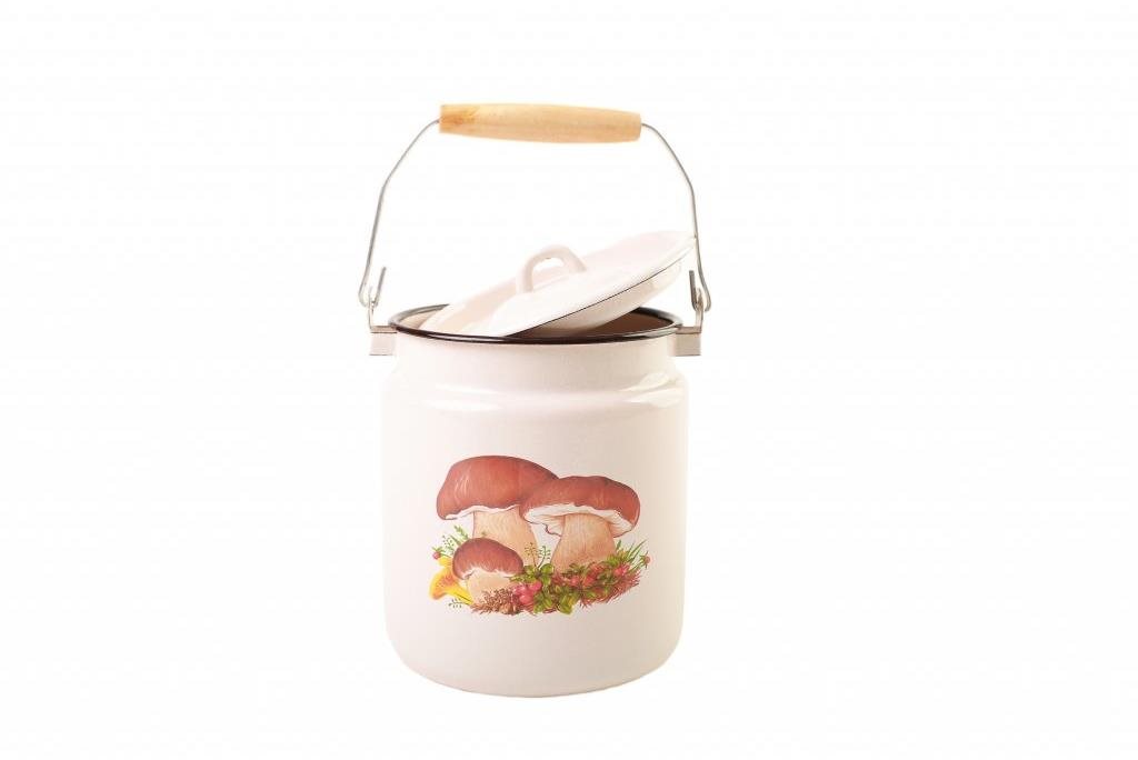 Olymp Smaltovaná bandaska na mlieko Hríby 3,5 l
