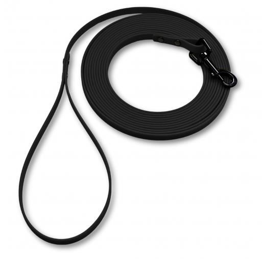 PafDog Ultraľahké vodoodolné stopovacie vodidlo ploché, 1 cm, 15 m – čierne